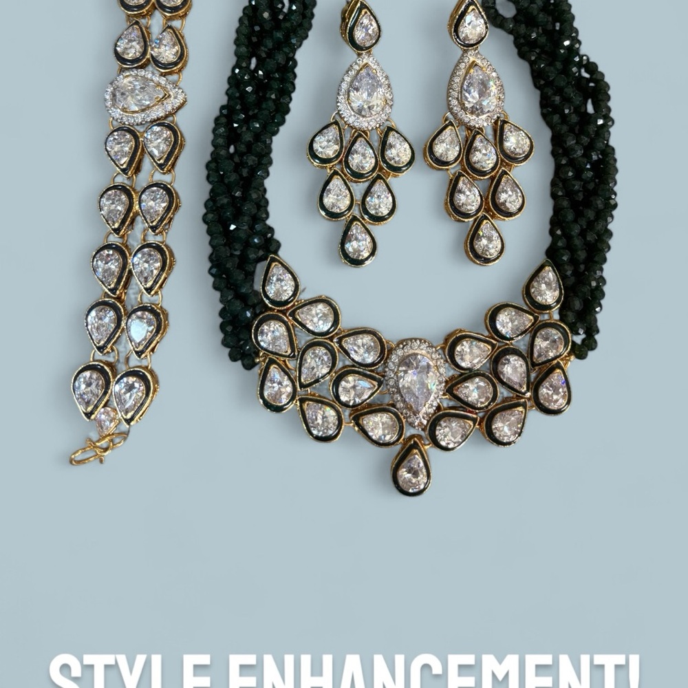Elegant Gold And Silver Jewelry Set